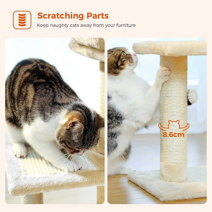 Drapak Małe drzewko dla kota, wieża 73 cm dla kotów domowych