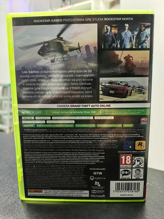Grand Theft Auto V X360 Wysyłka Wymiana Sklep Mokotów