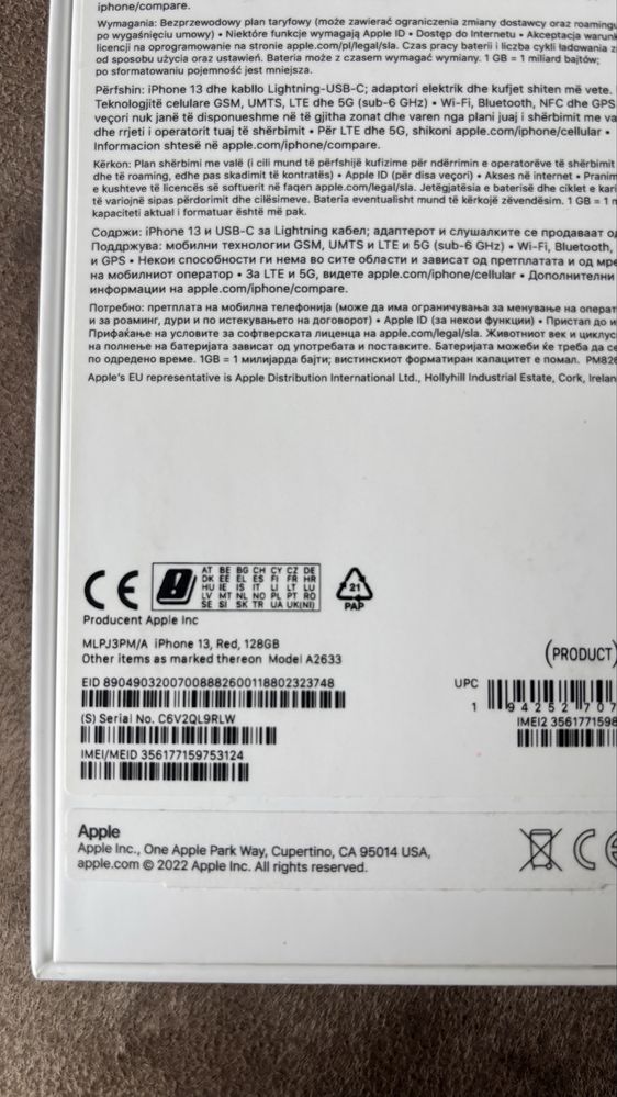 Iphone 13 product RED 128gb, stan wzorowy! + pudełko, etui