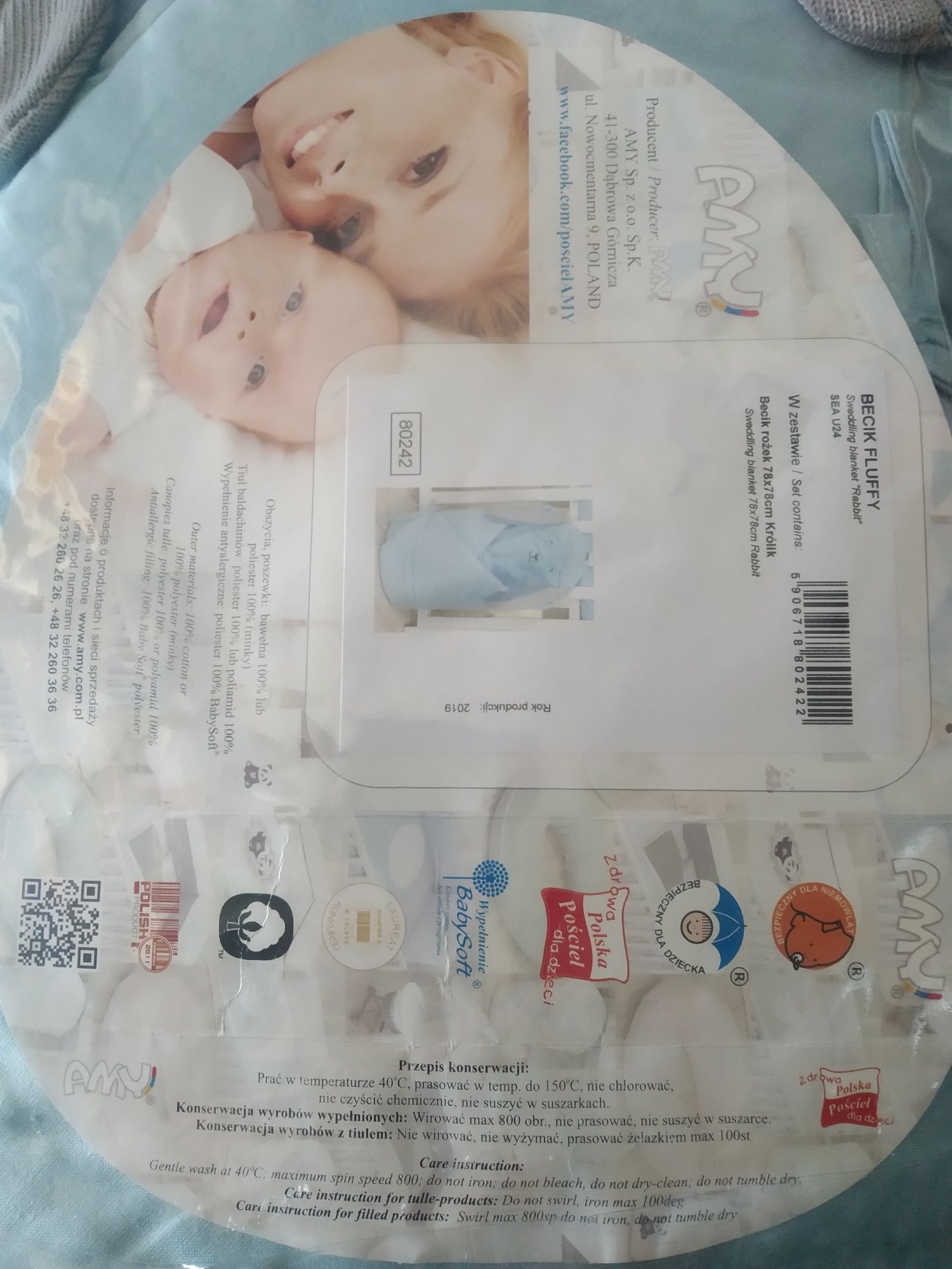 Becik królik niebieski dla chłopca NOWY!