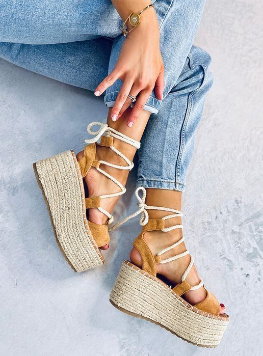 Espadryle Na Koturnie Marge Camel