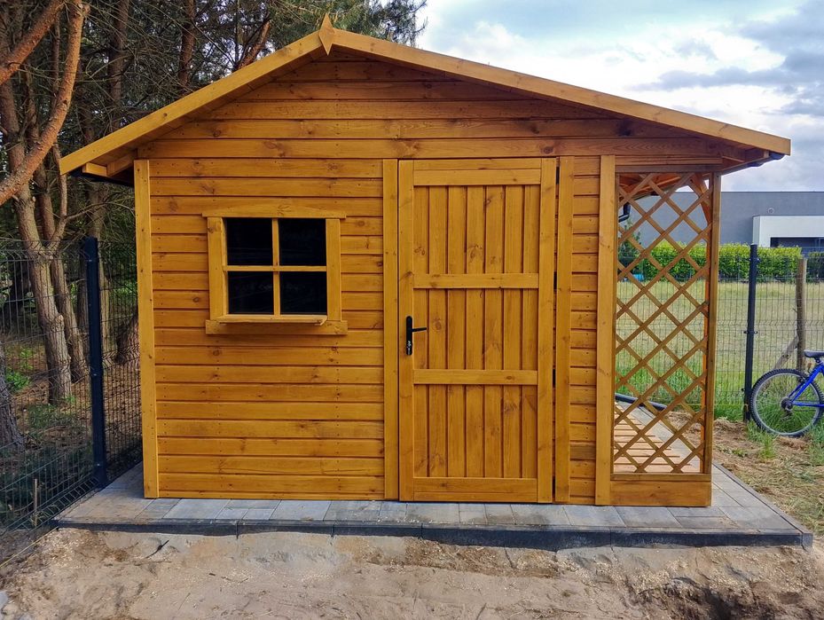 Domek ogrodowy, narzędziowy *MICHAŁ* domek 3x3 drewutnia 3x0.6m