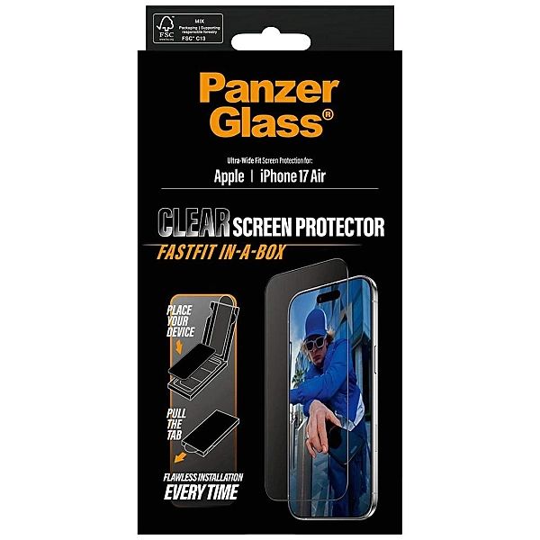 Szkło hartowane PanzerGlass Ultra-Wide Fit Fastfit na iPhone Air