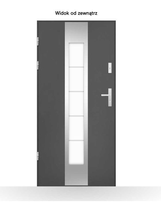 Drzwi wejściowe 90cm Comfort 73 – Amerigo Deux antracyt + przeszklenie