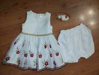 Sukienka elegancka opaska chrzest okazje 80-86