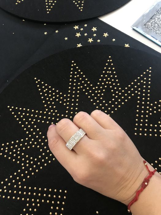 Obrączka pierścionek z cyrkoniami  srebrna