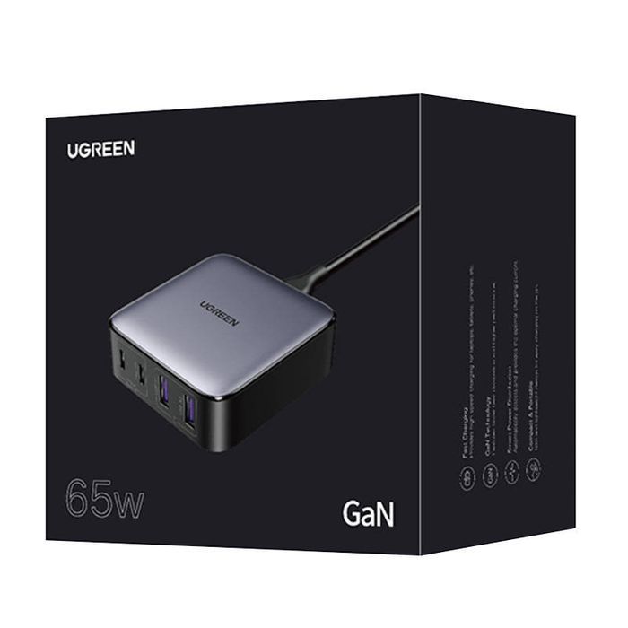 Ładowarka sieciowa UGREEN CD327 Nexode, 2x USB-C, 2x USB-A, GaN, 65W