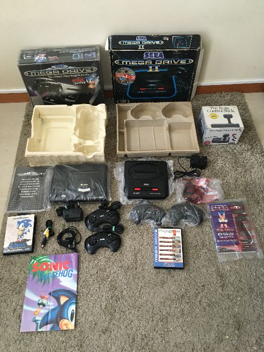 Sega Mega Drive 1 + Sega Mega Drive 2 + 29 jogos