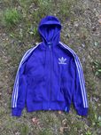 Bluza retro adidas rozpinana swag fioletowa biała three stripes