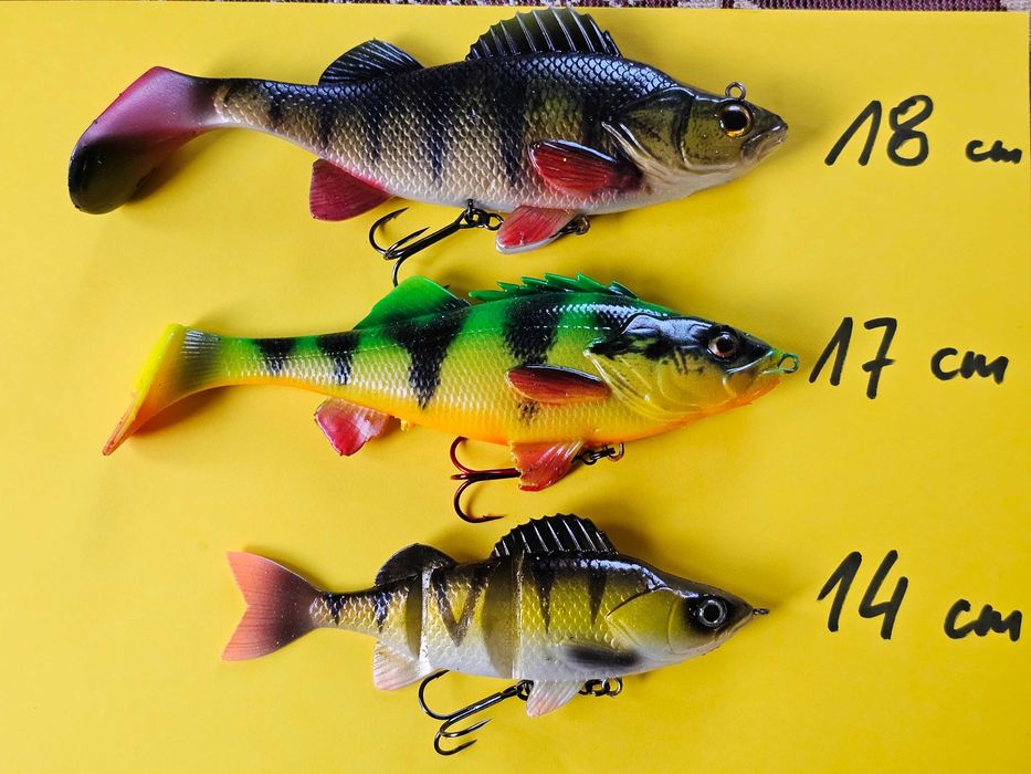 przynęty gumowe  okoń  18-17-14 cm