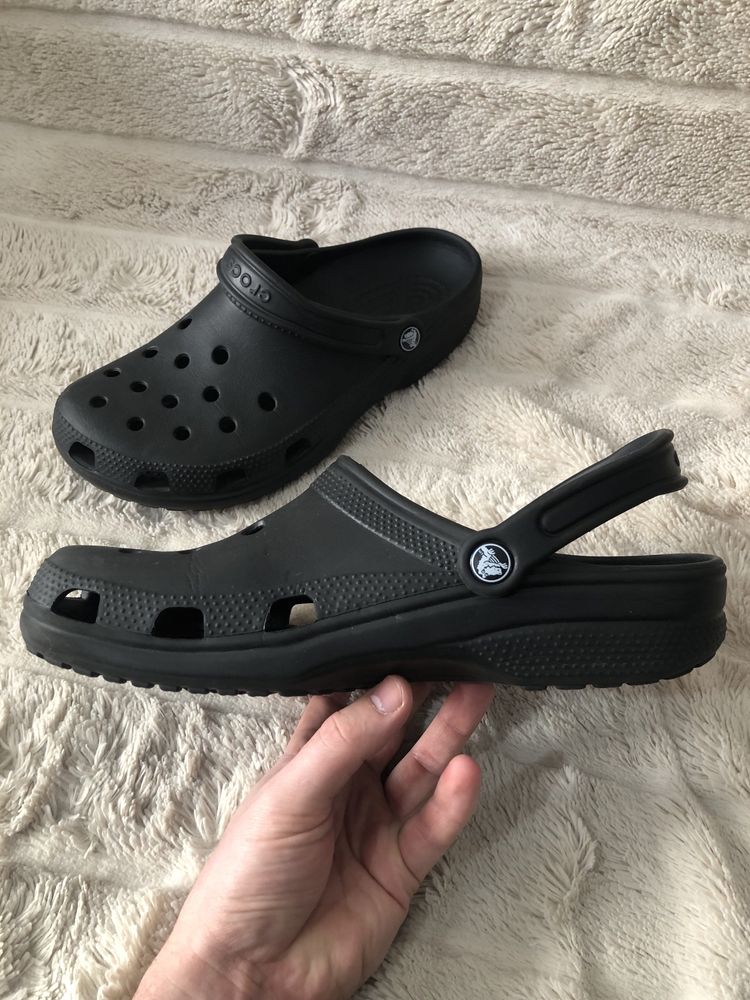 CROCS (42.5-43) 27.5-28см М9 W11 Classic Black мужские кроксы тапочки