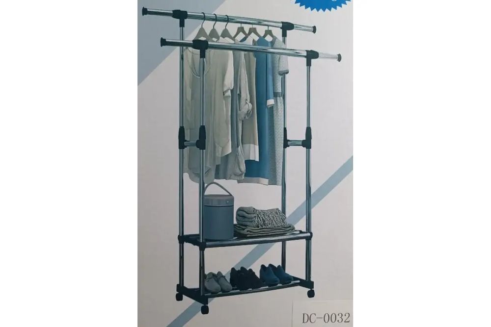Вішалка стійка для одягу телескоп. Double Pole DC-0032, 155/75/35см