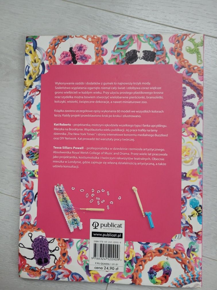Książka loom band, tworzeniem bransoletek z gumek, 60 wzorów