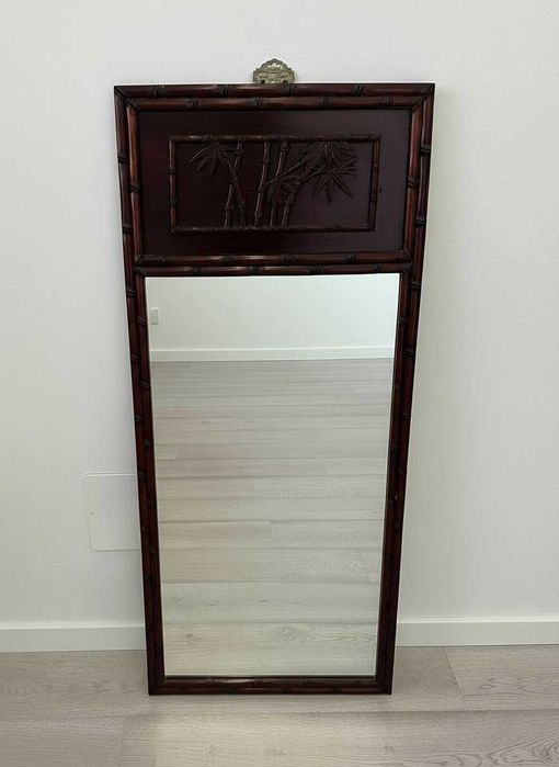 Espelho Retangular com Moldura em Estilo Bambu
