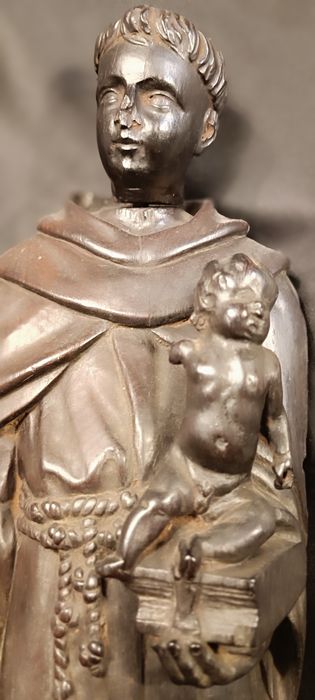 Grande Escultura do Sto António, madeira maciça, séc XIX