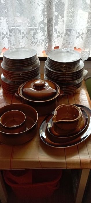 Unikat! Oryginalny PRL zestaw obiadowy Tułowice – 42 elementy, Folia!