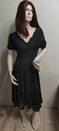Sukienka koronka klasyczna czarna S