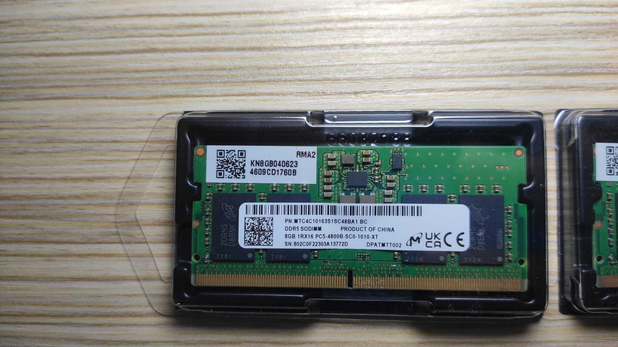 ОЗУ RAM Micron DDR5 2x8Gb so-dimm 4800MGz, для ноутбука