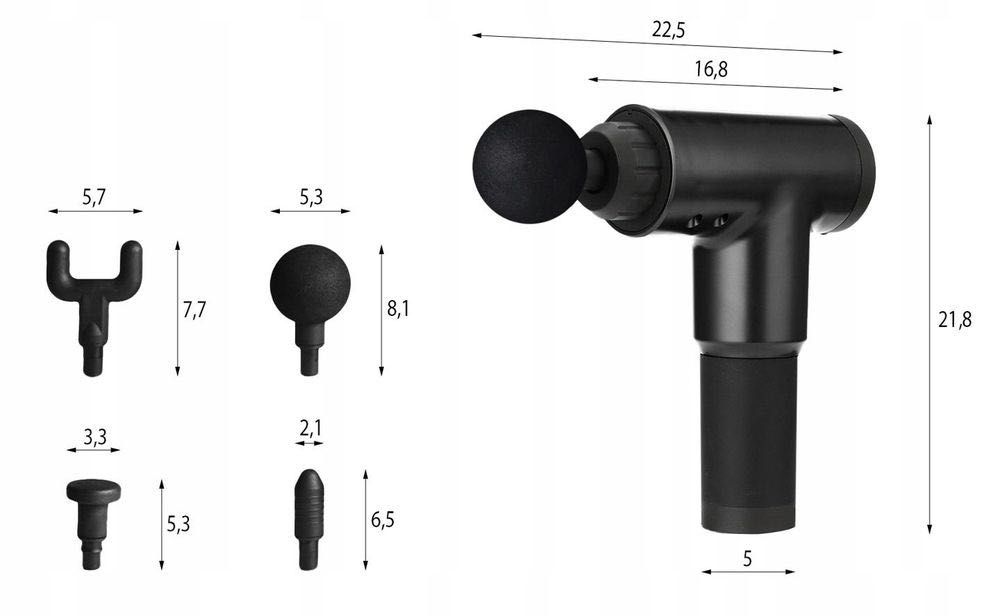 4w1 Mocny pistolet do masażu MASAŻER MASSAGE GUN relaks