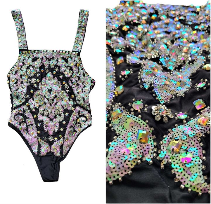 Nowy błyszczący strój kostium kąpielowy cekiny 38,M ASOS