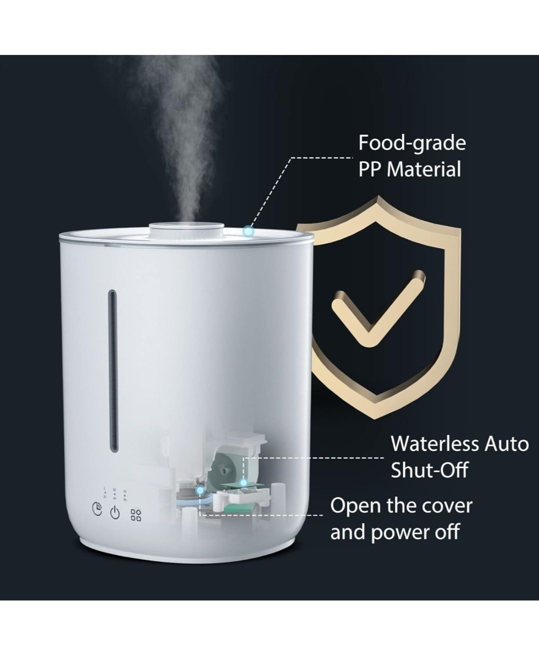 Top-Fill nawilżacz powietrza 2,8 l, ultradźwiękowy nawilżacz powietrza
