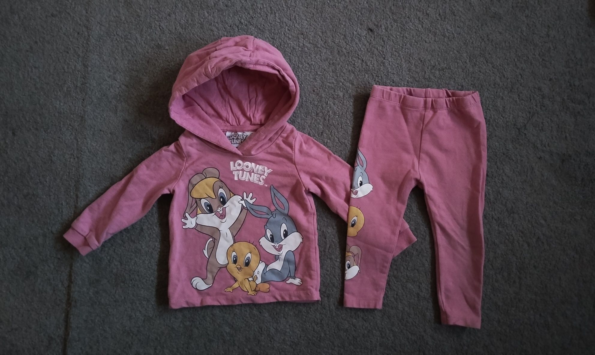 Dres bluza spodnie 80 Disney tweety królik bugs 9 - 12 msc legginsy