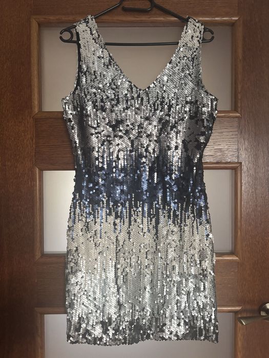 Sukienka damska cekinowa S/M błyszcząca andrzejkowa / sylwestrowa