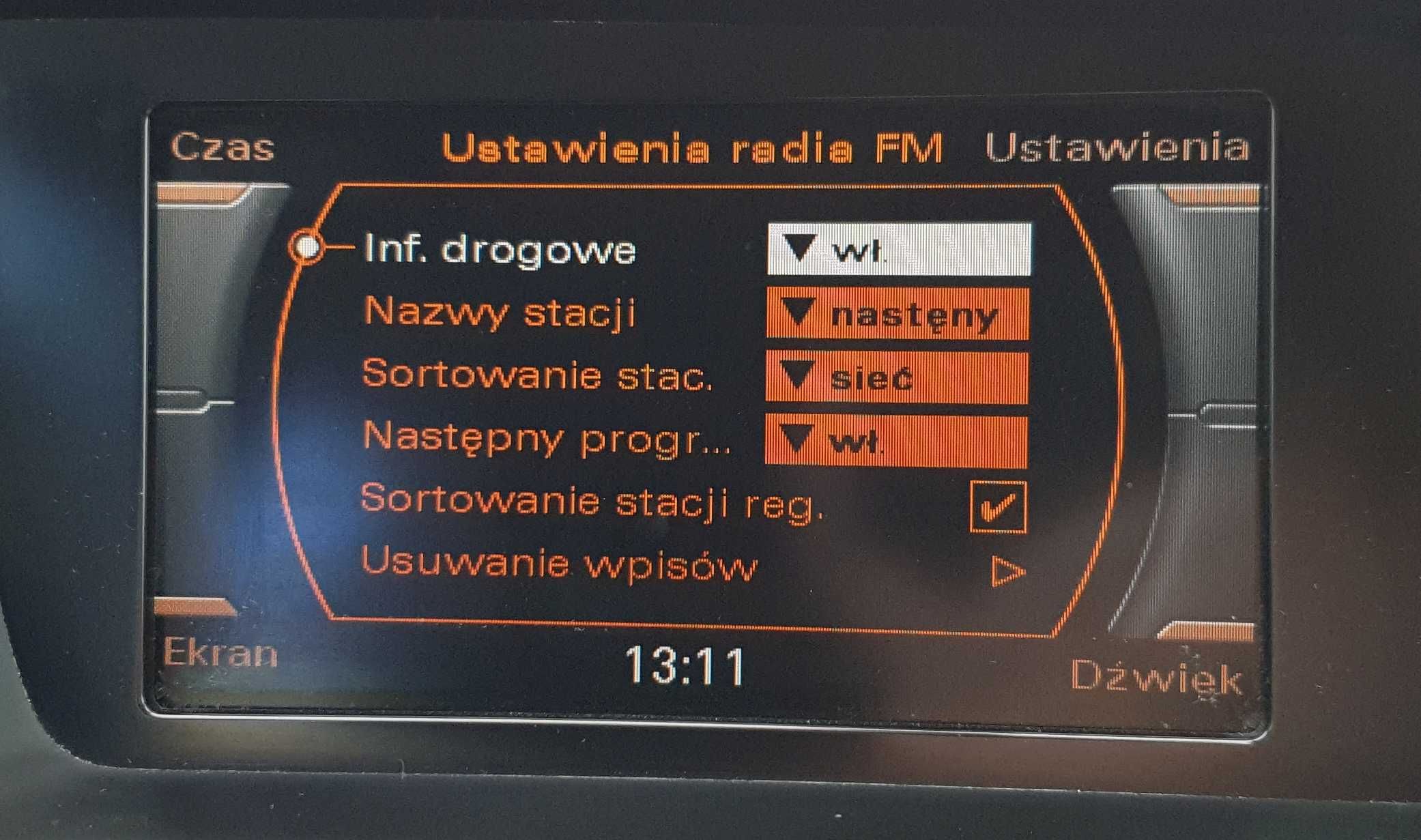 Audi A4 A5 Q5 CONCERT Symphony POLSKIE MENU Poziom Akumulatora
