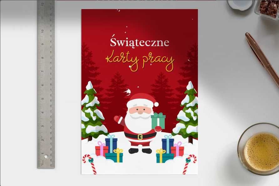 Świąteczne karty pracy A4 PDF do druku