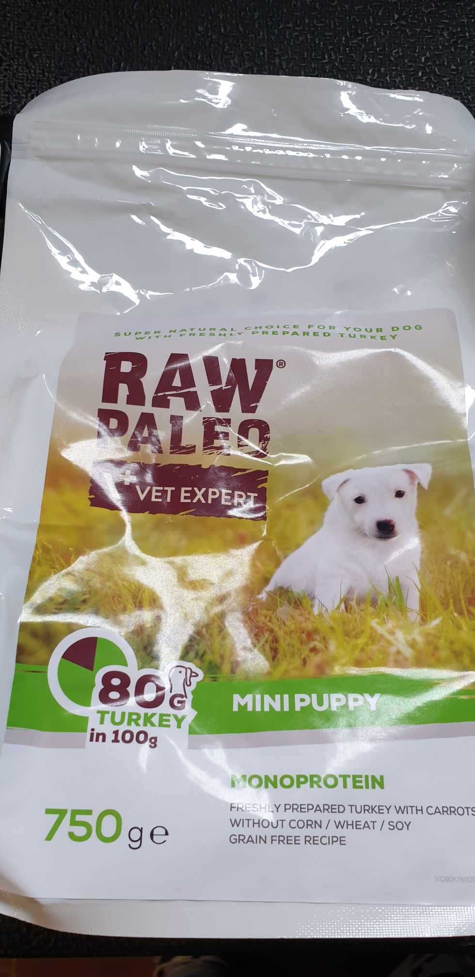 Karma dla szczeniąt małych ras z indykiem Raw Paleo Mini Puppy 2x 750g