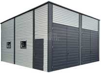 Hala blaszana Magazyn 7x8m 2x Brama 4x Okno Drzwi Rynny dach TS979
