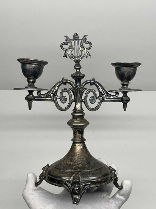 Srebrny Świecznik SECECJA - 331g Victor Nuber - AUSTRO-WĘGRY (Wiedeń)