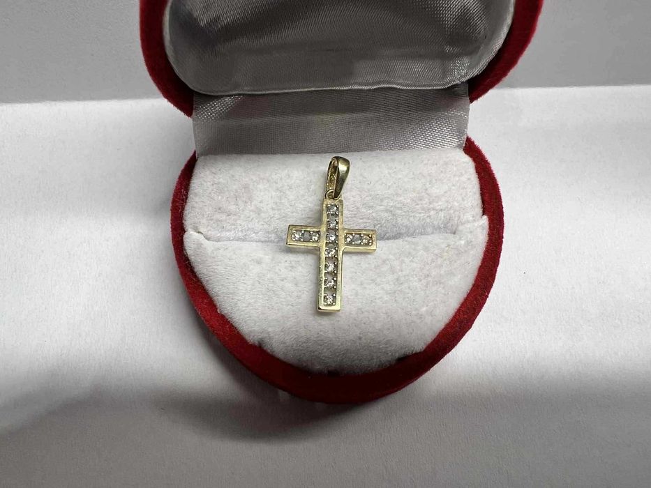 Złota zawieszka wisiorek Krzyżyk próba 585 0,77g