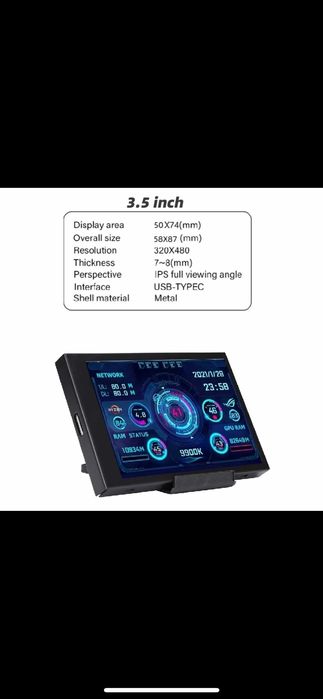 3,5 IPS дополнительный экран компьютера CPU GPU RAM HDD AIDA64