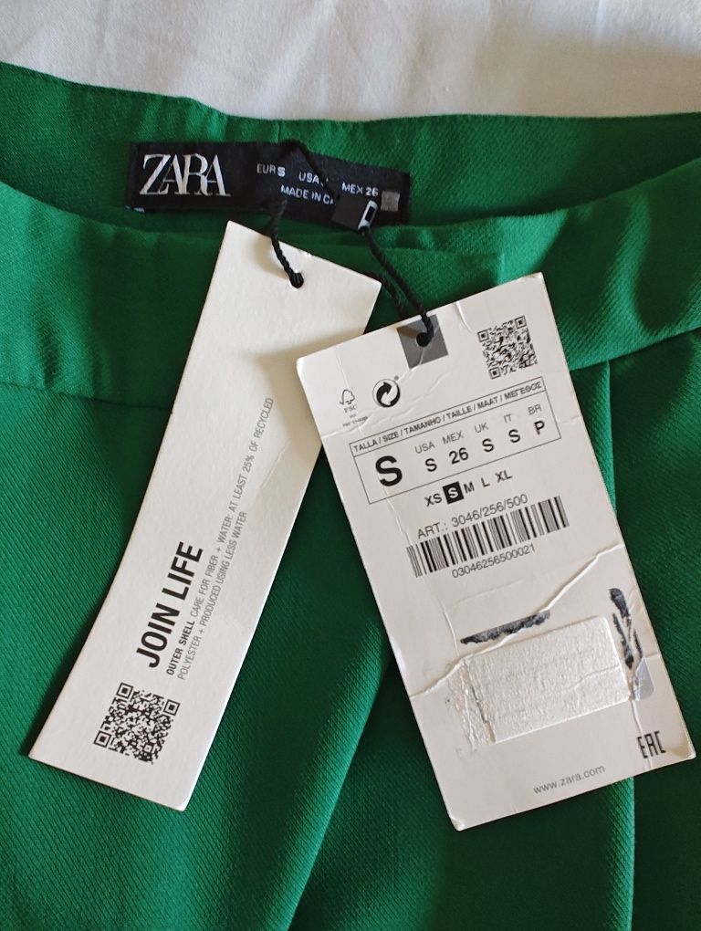 Spodnie kopertowe Zara S/M  zielone