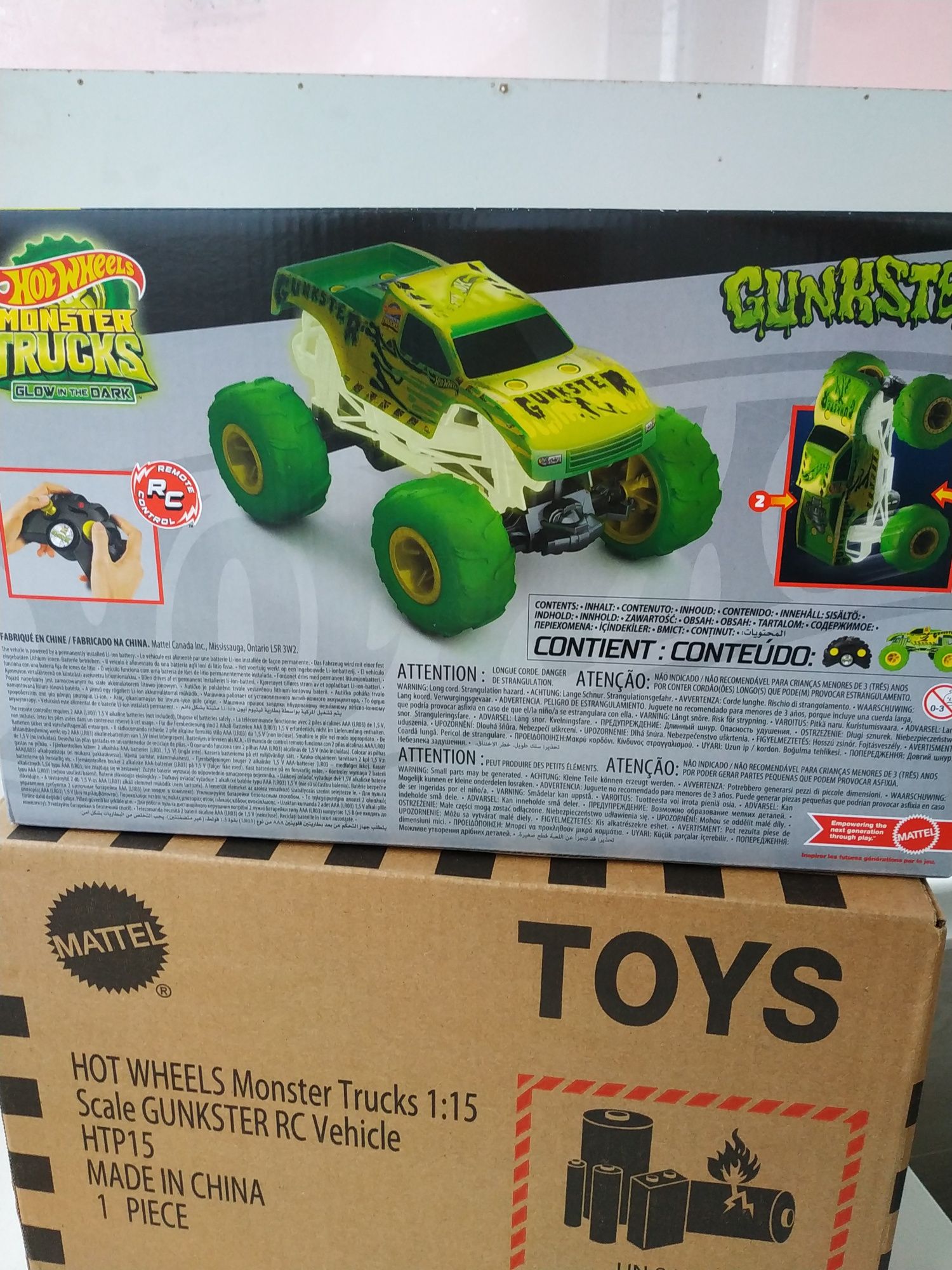 30 см big Машинка з пультом Hot Wheels Monster Trucks RC Gunkster