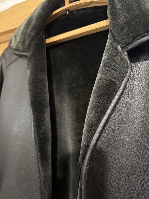 Срочно!Мужская черная дубленка, натуральная овчина