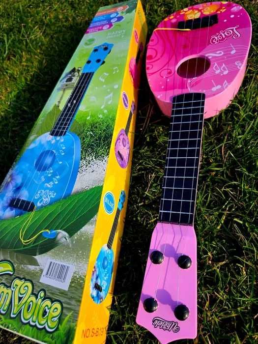 Zabawkowa gitara różowa _ nowe ukulele dla dziecka