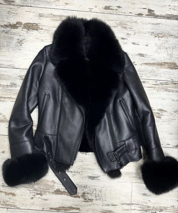 Дублянка шкіряна з хутром, розмір s-m