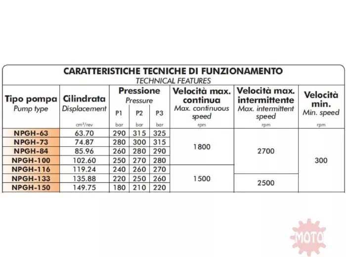 pompa zębata 116 l/min  BINOTTO