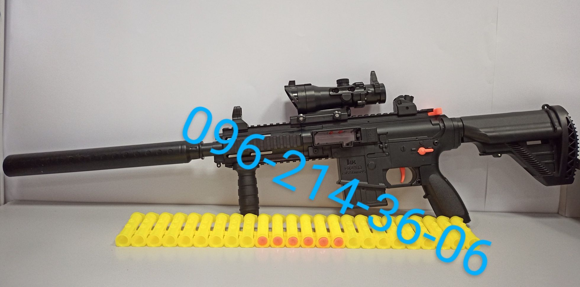 Детский автомат M416 94,5 см. оптический прицел на аккумуляторе гильзы