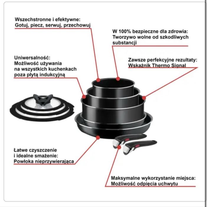Zestaw garnków i patelnii TEFAL Ingenio Easy Cook & Clean
