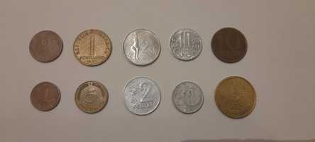 10 monet obiegowych z krajów Europy - głównie lata 70/80/90-te XX w.