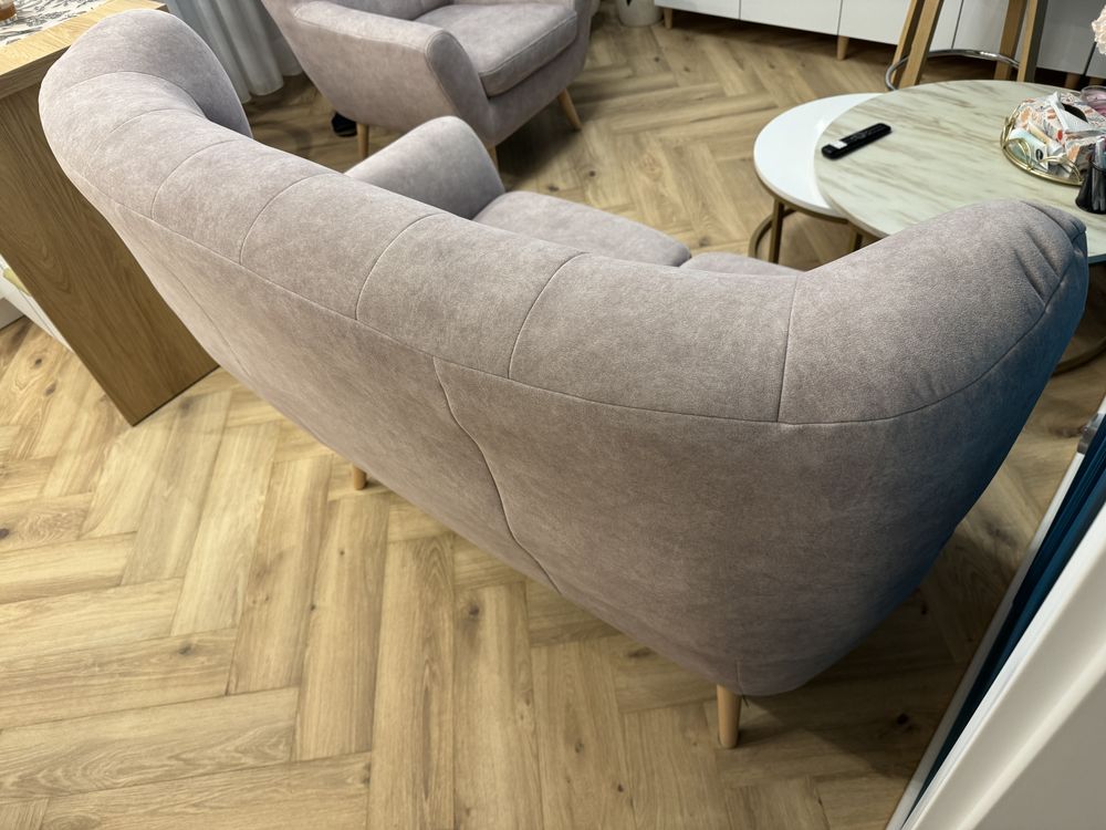 Sofa + fotel Voss stan idealny, odporna łatwoczyszcząca tkanina Zoya