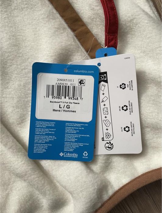 Флісова кофта columbia backbowl ii full zip fleece