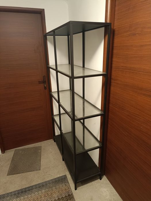 IKEA VITTSJO Regał czarnobrąz szkło 100x175 cm