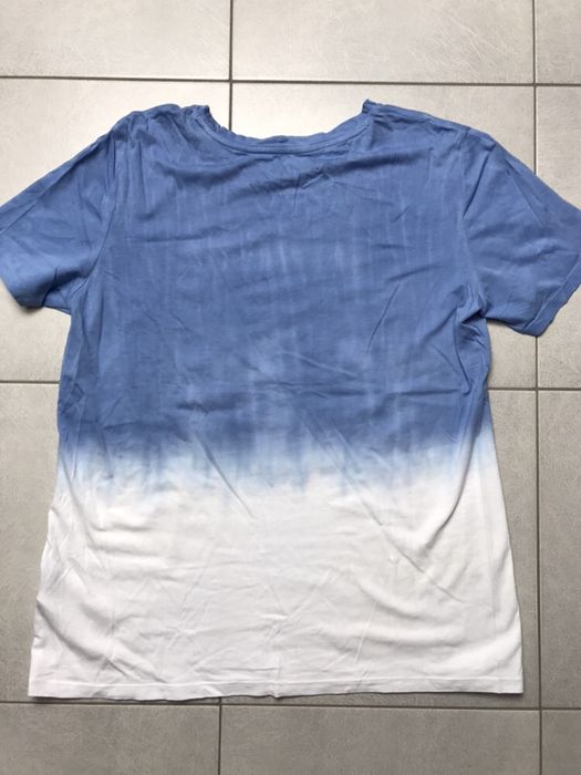 Guess śliczna koszulka Tshirt błękitno biała
