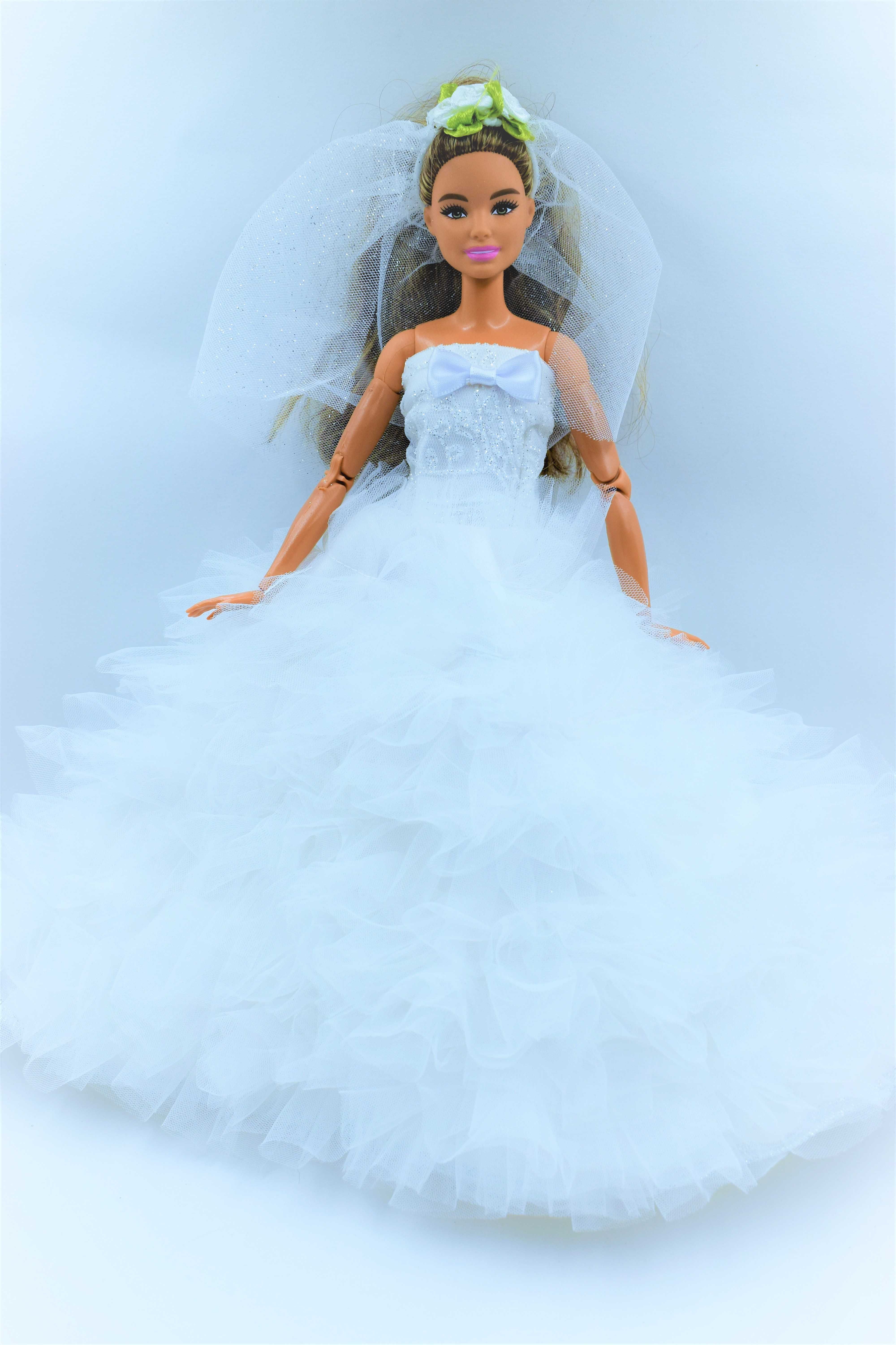 suknia balowa ślubna dla lalki