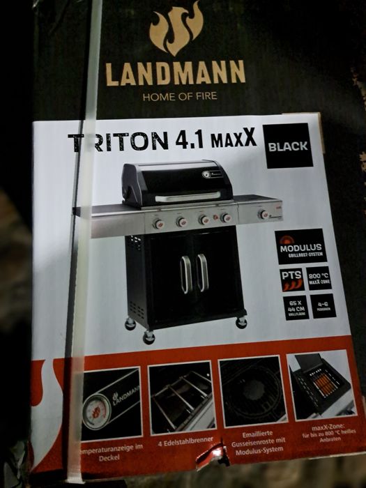 Grill gazowy/węglowy Landmann nowy  reduktor,wąż w zestawie