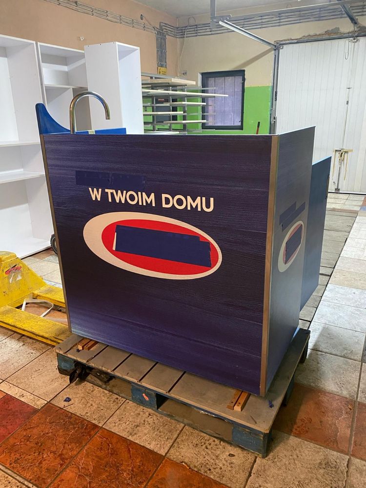 Niebieska przenośna kuchnia płyta indukcyjna zlew pompa wody zestaw